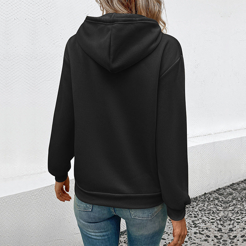 Halloween Cartoon Print Hoodie with Kangaroo Pocket