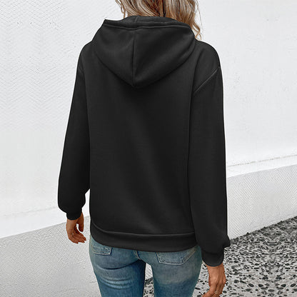 Halloween Cartoon Print Hoodie with Kangaroo Pocket