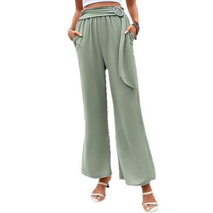 Wide-Leg Pants with High-Waist and Belt