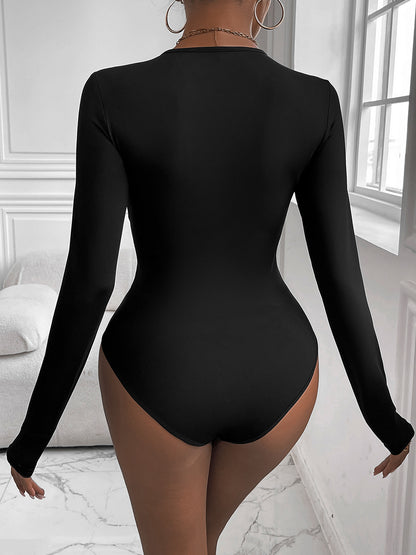 Round Neck Long Sleeve Top with Twisted Front