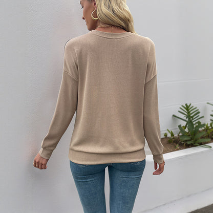 Leopard Print Round Neck Top with Color Block Sleeves