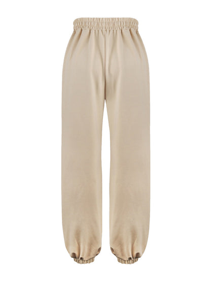 Loose Jogger Pants with Colorful Crochet Side Stripe