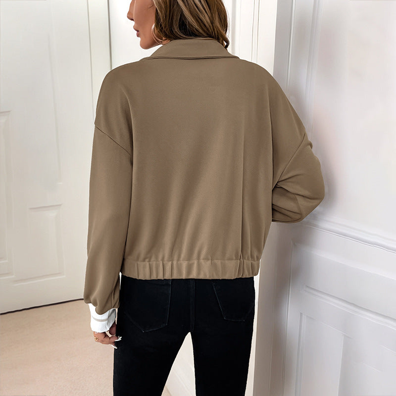 Loose Fit Shacket with Lapel Collar and Flap Pockets