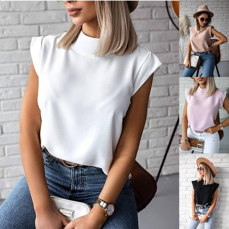 Solid Top with Stand Collar and Padded Shoulders