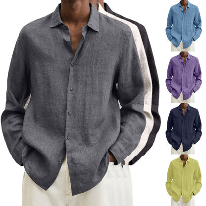 Loose-Fit Linen Blend Button-Down Shirt
