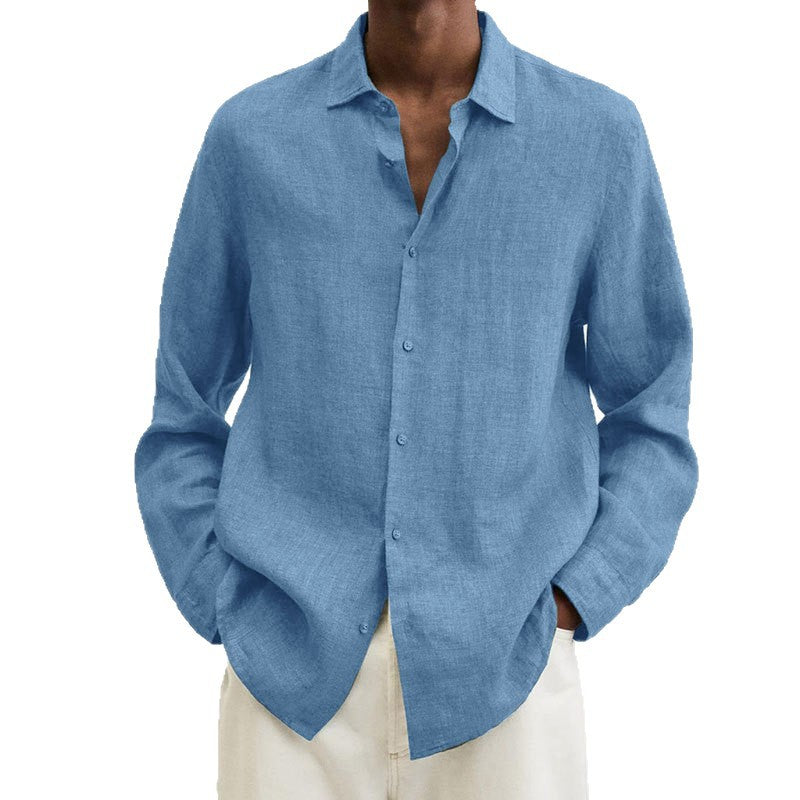 Loose-Fit Linen Blend Button-Down Shirt