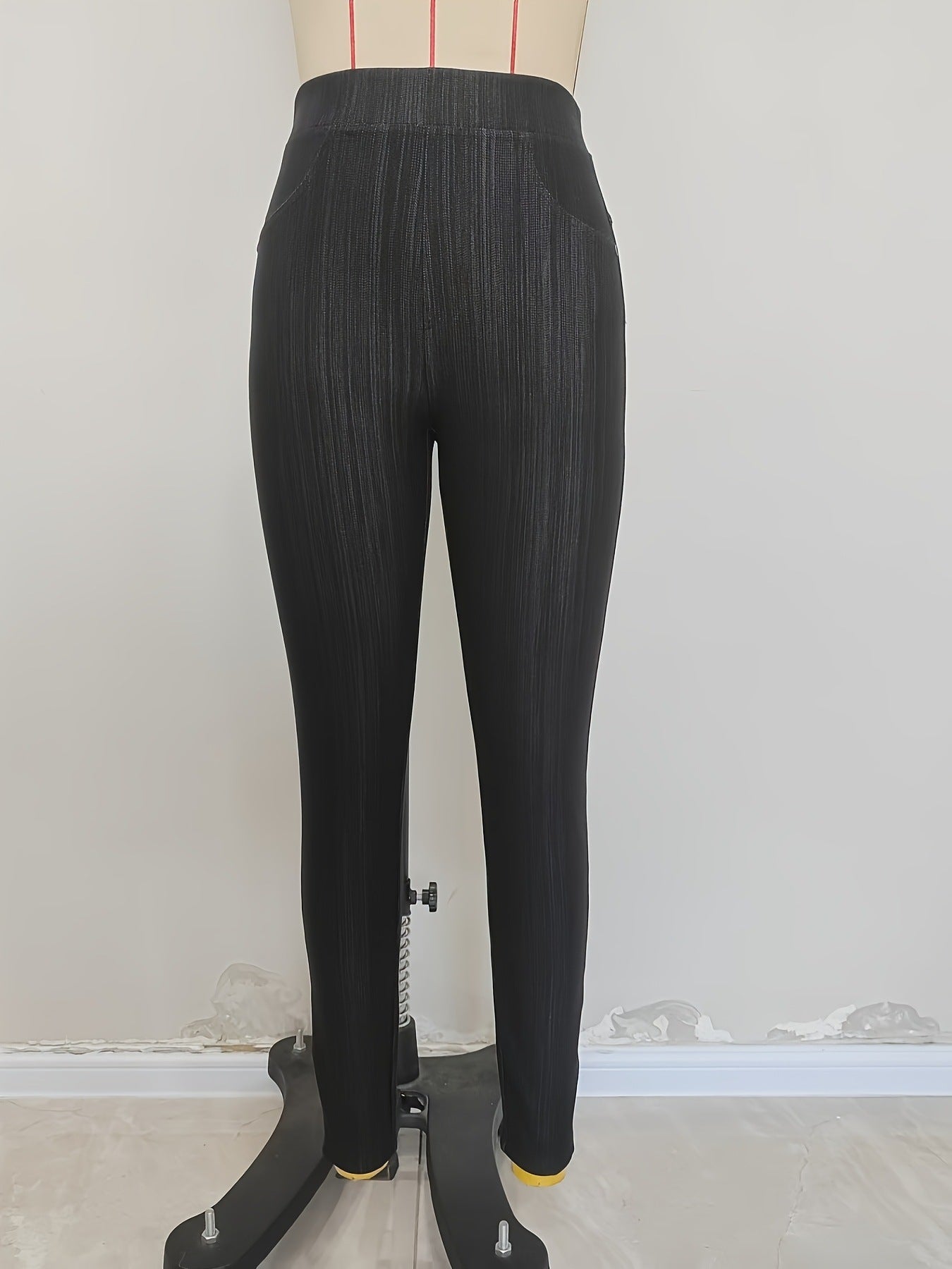 High-Waist Straight Leg Jeggings with Pockets