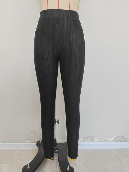 High-Waist Straight Leg Jeggings with Pockets