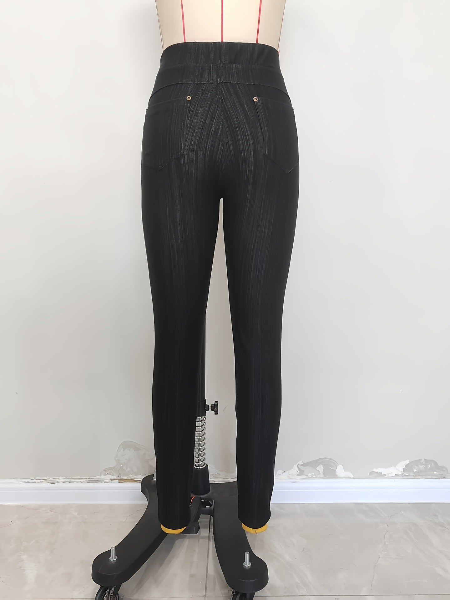 High-Waist Straight Leg Jeggings with Pockets