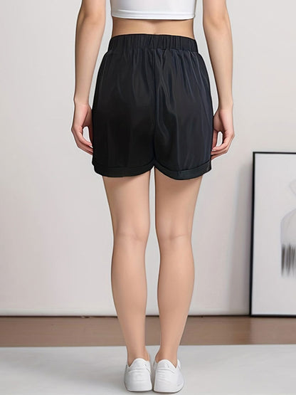 High-Waist Wide-Leg Shorts with Drawstring