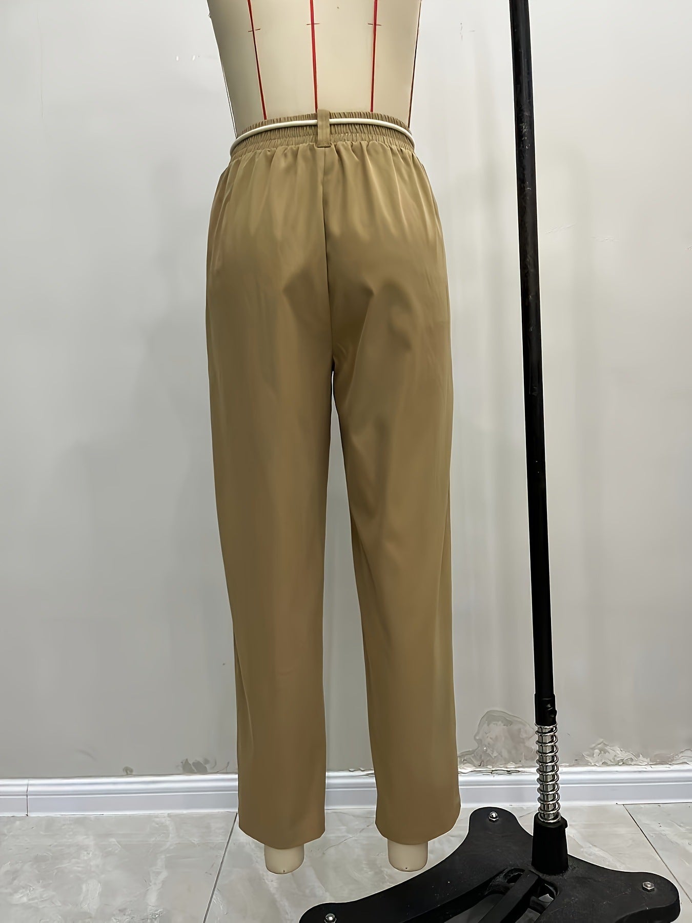 Relaxed Fit High-Waist Trousers with Drawstring