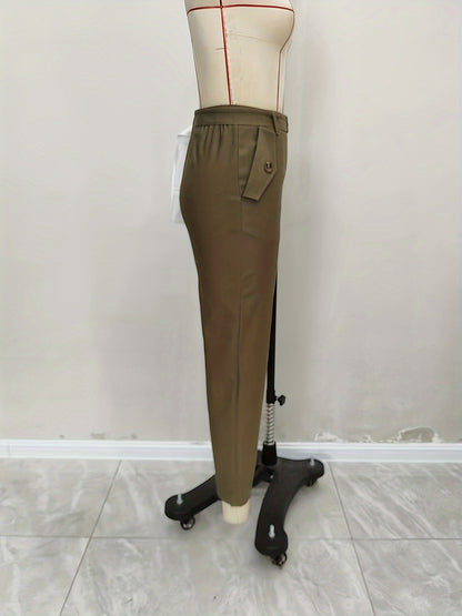 High-Waist Jogger Pants with D-Ring Belt