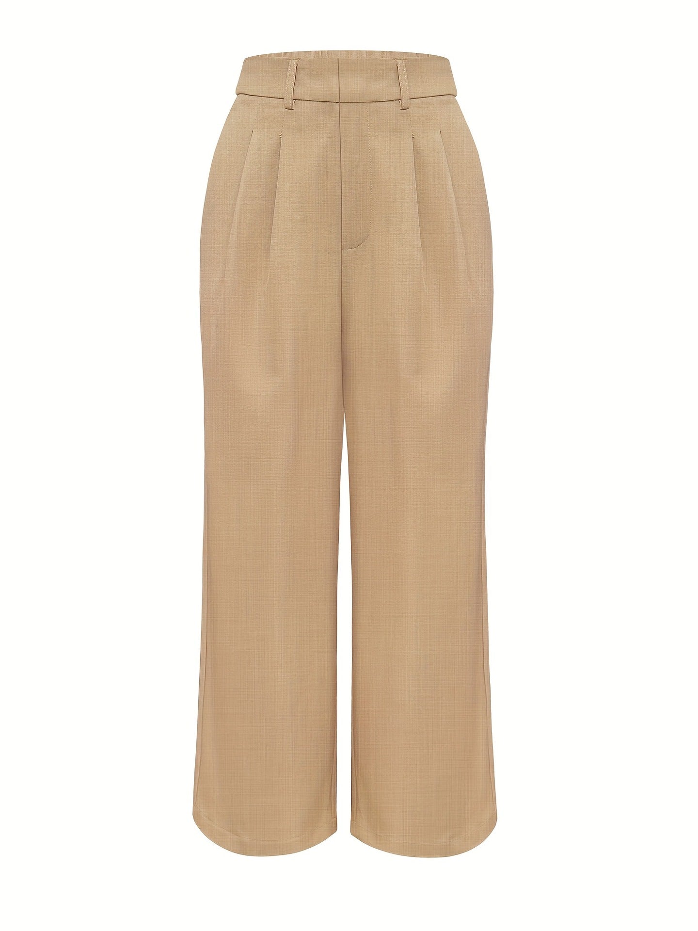 Pleated Wide-Leg Trousers with High Waist
