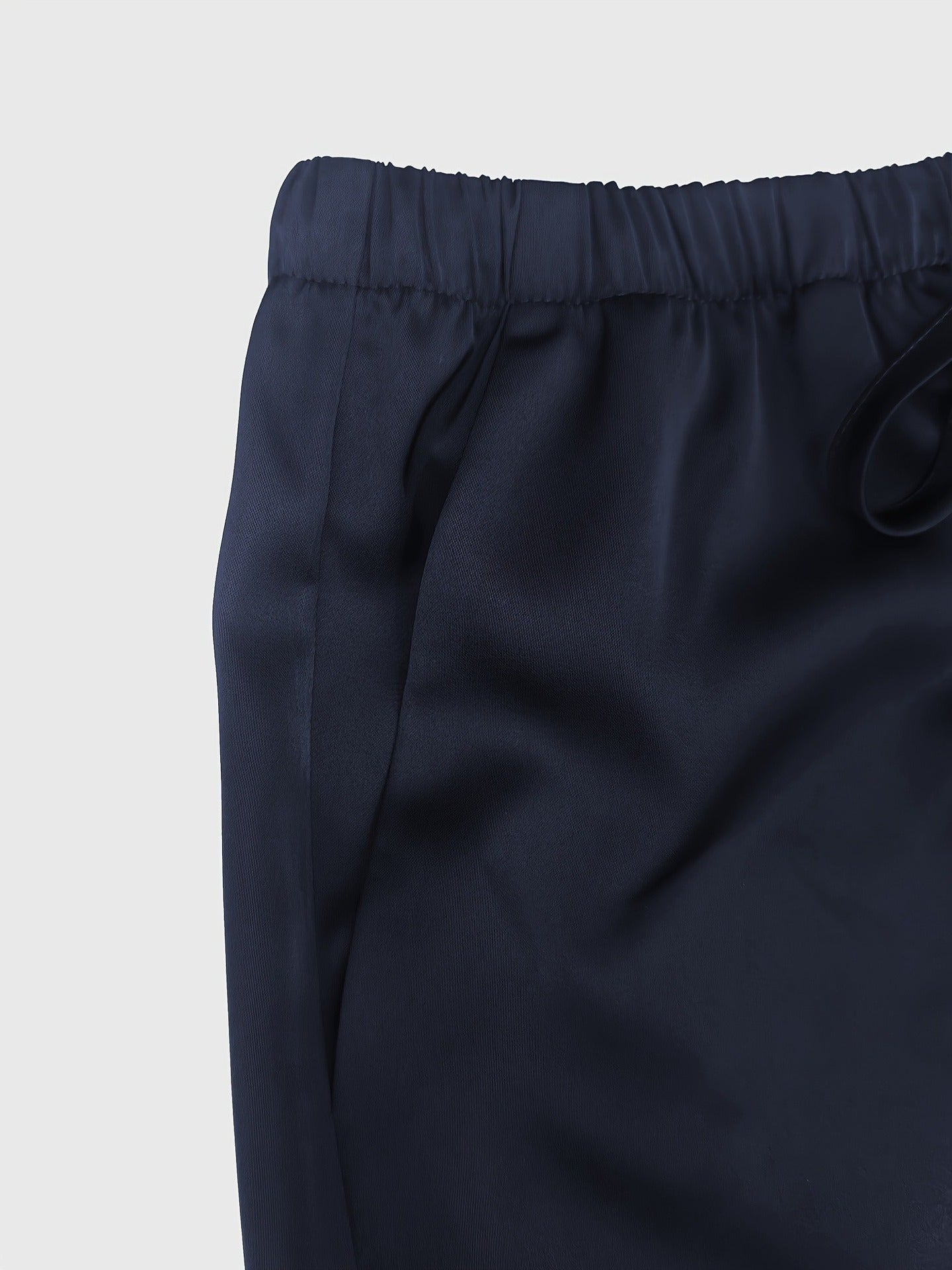 Solid Relaxed Fit Set with Short Sleeves and Drawstring Wide-Leg