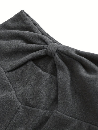High-Waist Thickened Leggings with Bow Back
