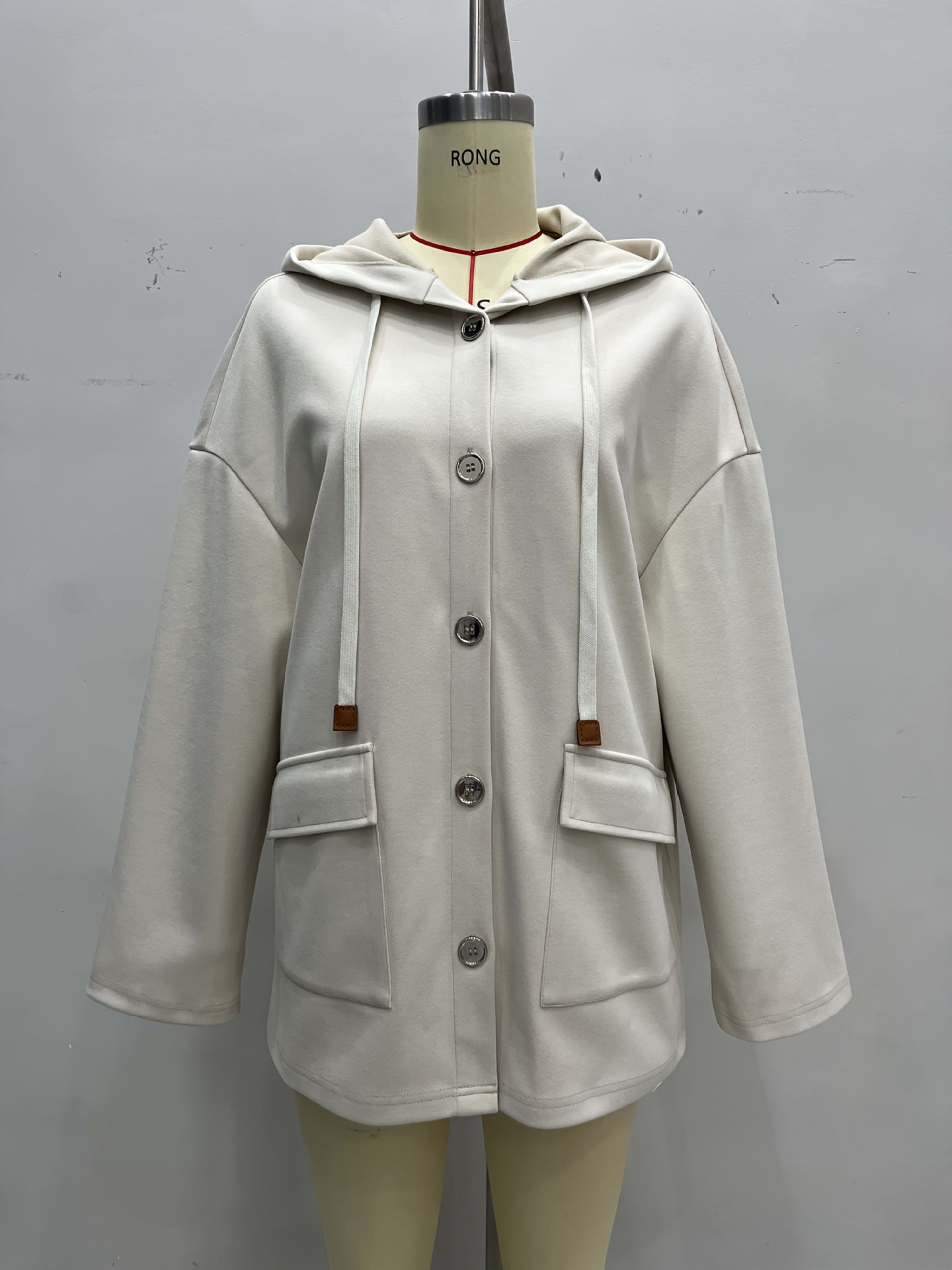 Solid Hooded Shacket with Flap Pockets and Drawstring