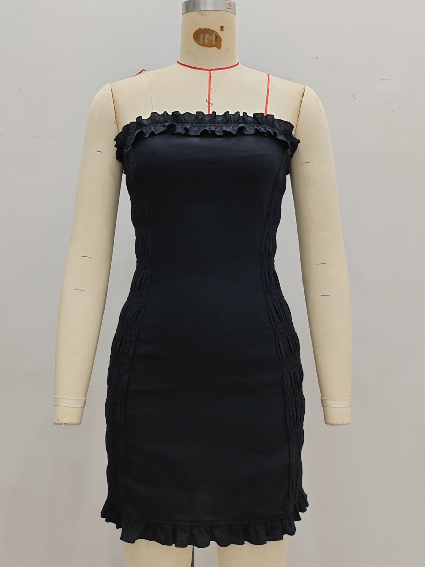 Bodycon Strapless Mini Dress with Ruched Sides