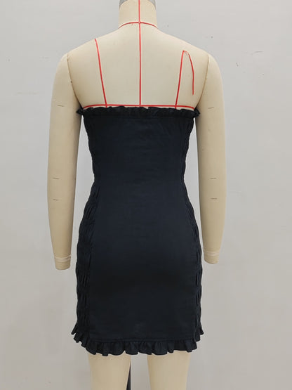 Bodycon Strapless Mini Dress with Ruched Sides
