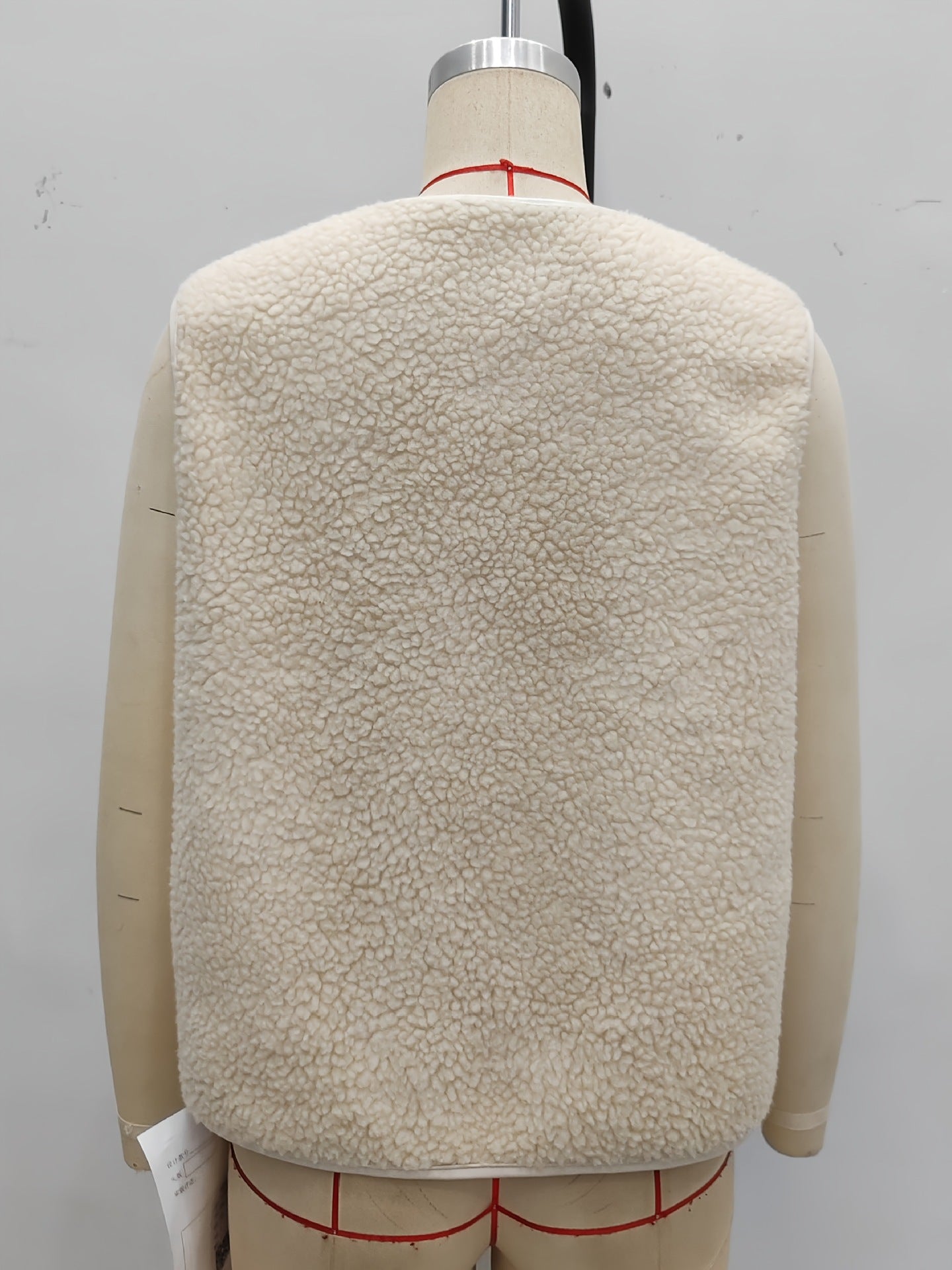 Sherpa Fleece Vest with Snap Button Front