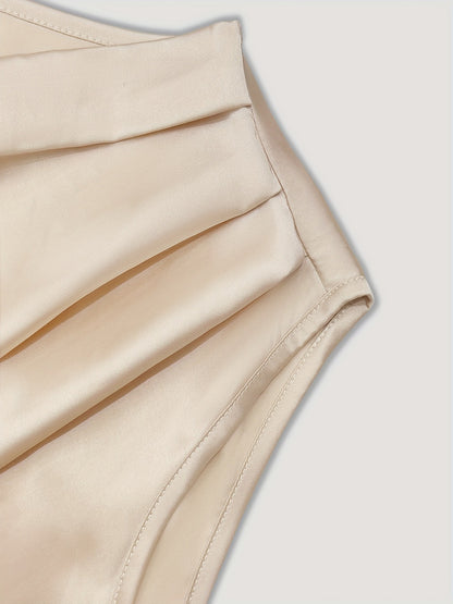 Satin Cowl Neck Top & Midi Skirt Set