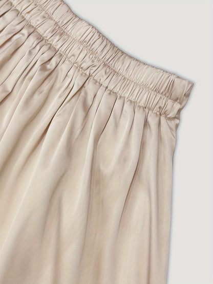 Satin Cowl Neck Top & Midi Skirt Set
