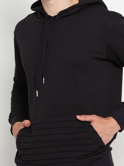 Black Pinstripe Hoodie