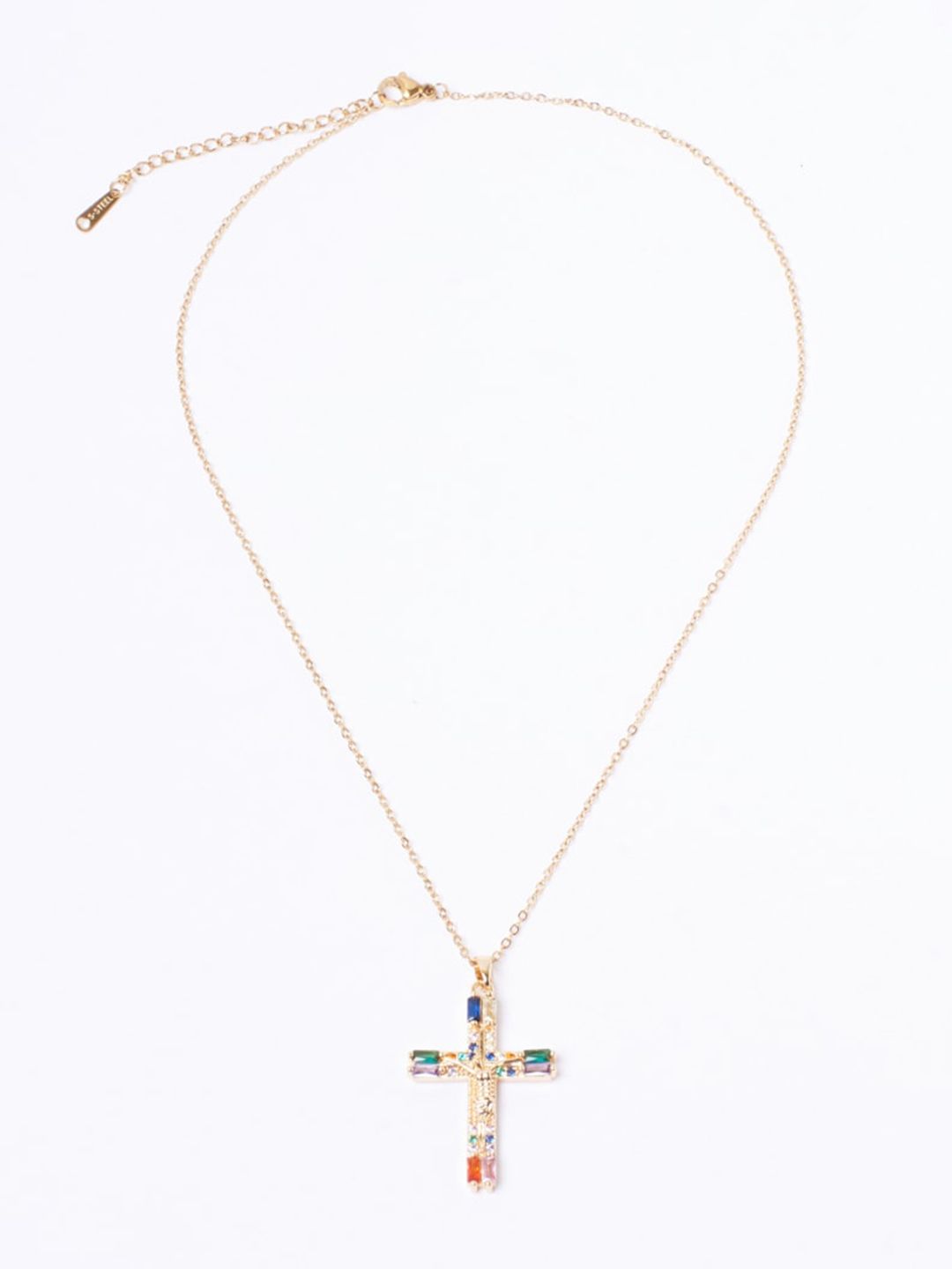 SALTY Men Crystal Cross Of Light Pendant with Chain