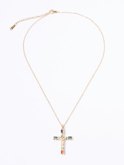 SALTY Men Crystal Cross Of Light Pendant with Chain