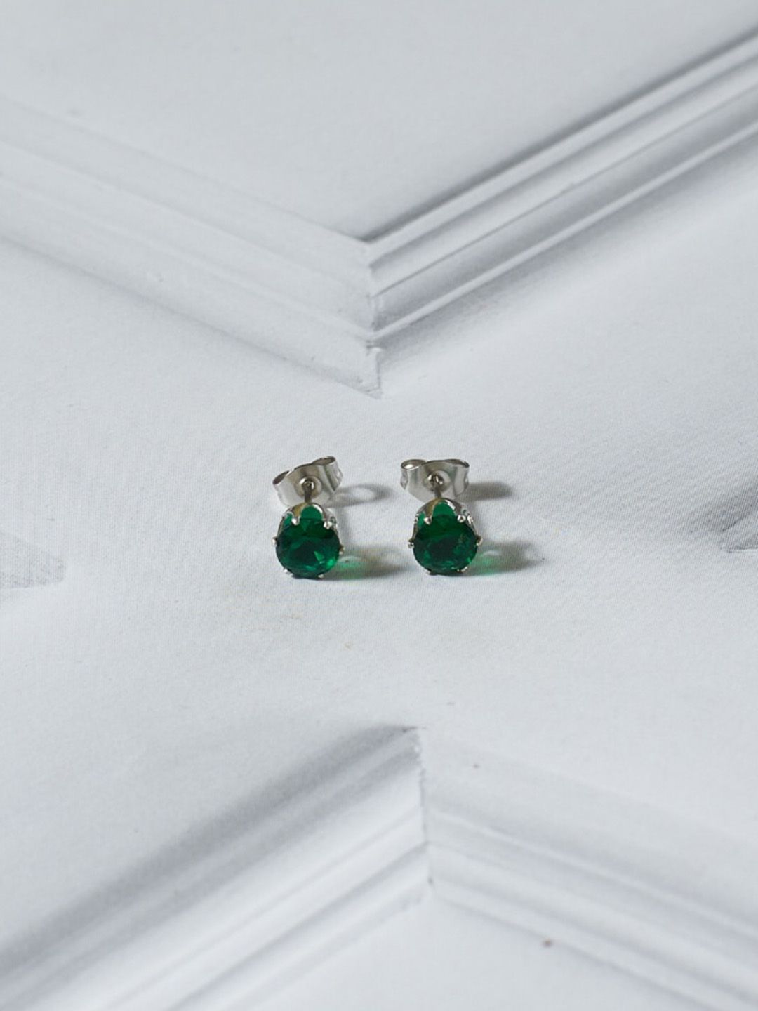 SALTY Stainless Steel Artificial Stones Studded Studs Earrings