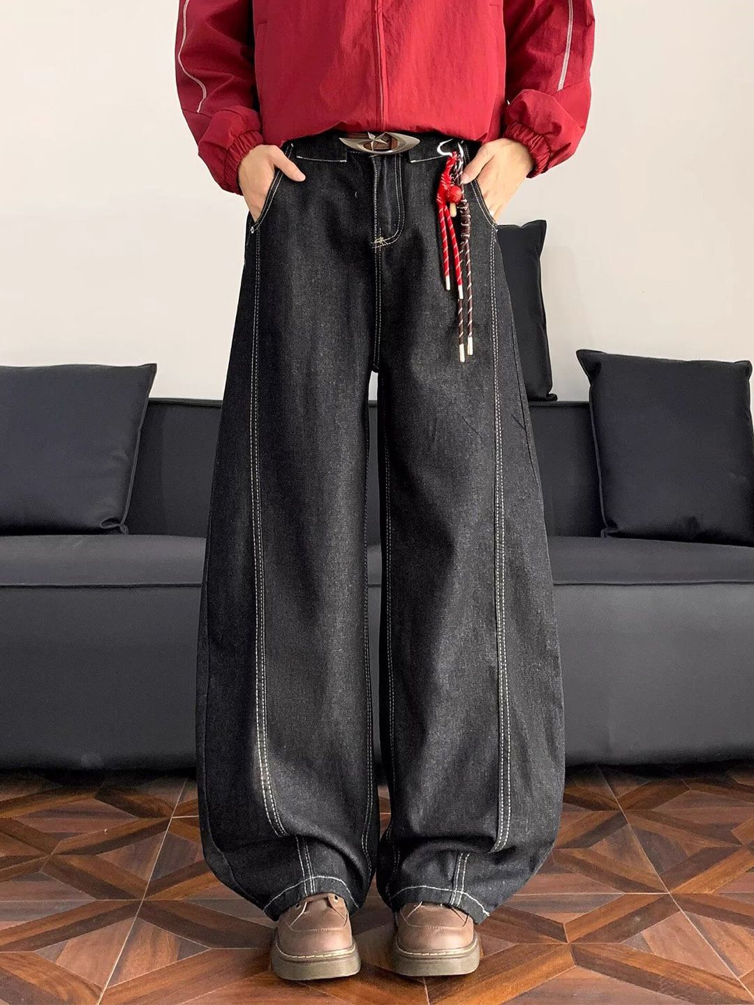 Men Baggy Fit Mid-Rise Heavy Fade Jeans