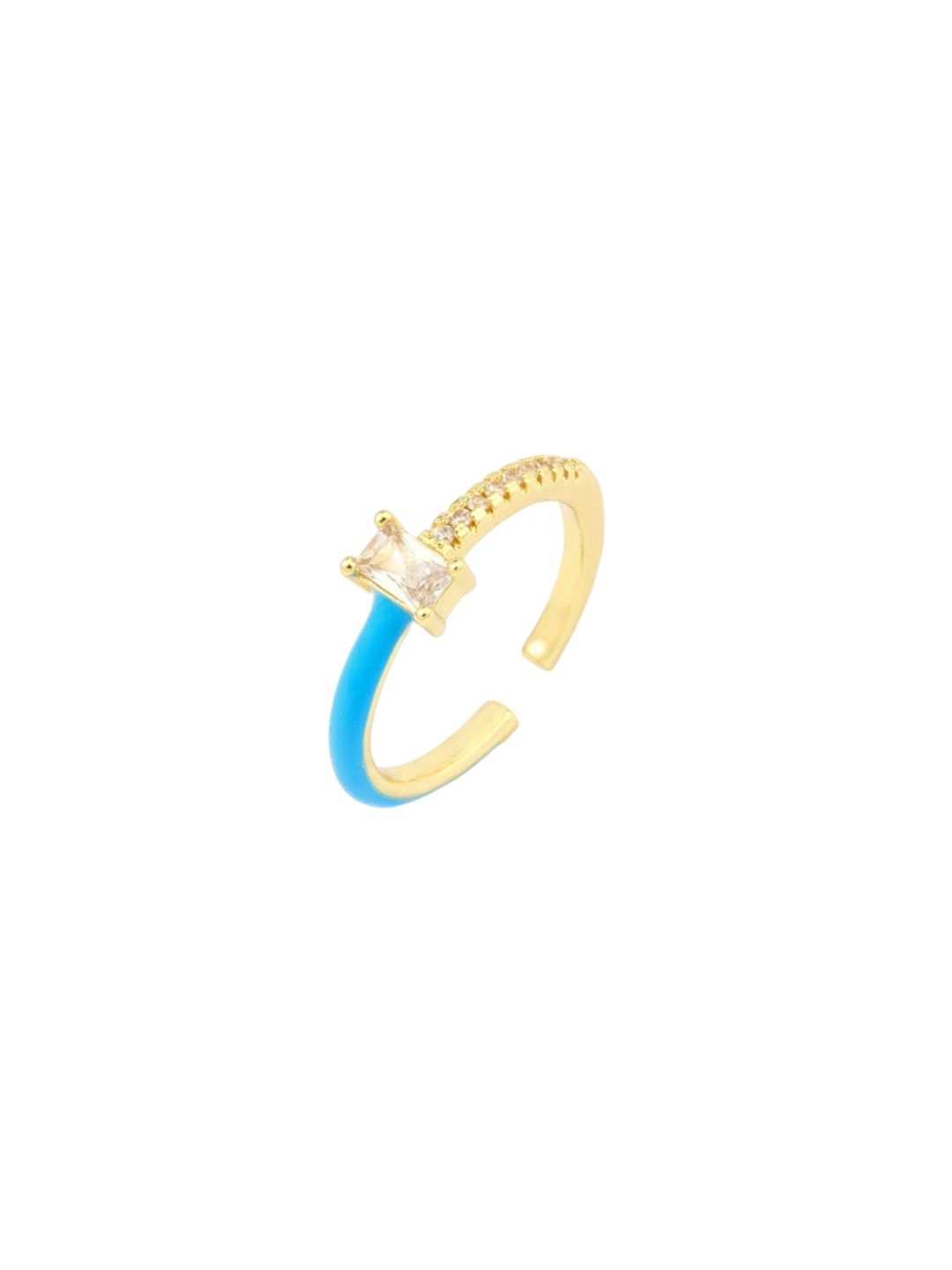 SALTY Stone-Studded Adjustable Finger Ring