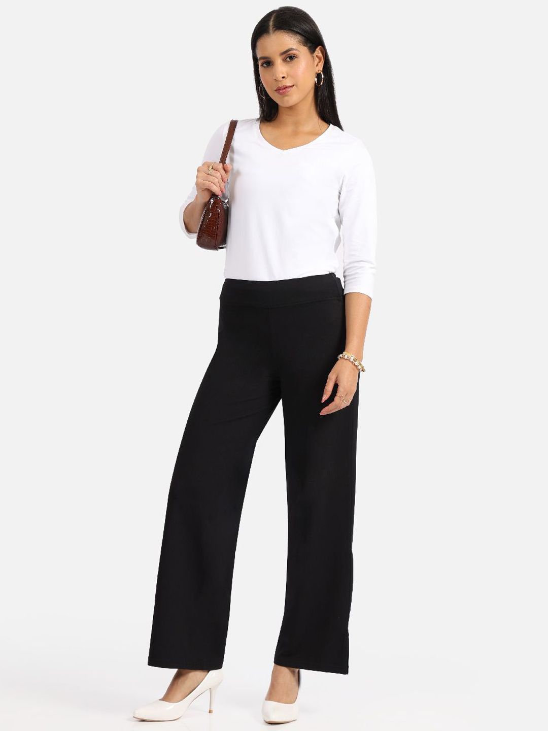 Women Loose Fit High-Rise Trousers