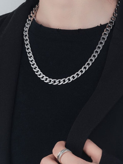 SALTY Men Silver-Toned Minimal Chain