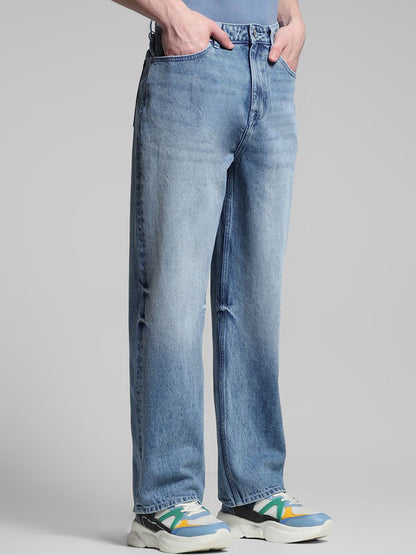 Men High-Rise Relaxed Fit Heavy Fade Jeans