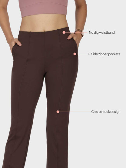 Women Ultimate Straight Fit High-Rise Pleated Trouser Tall Variant