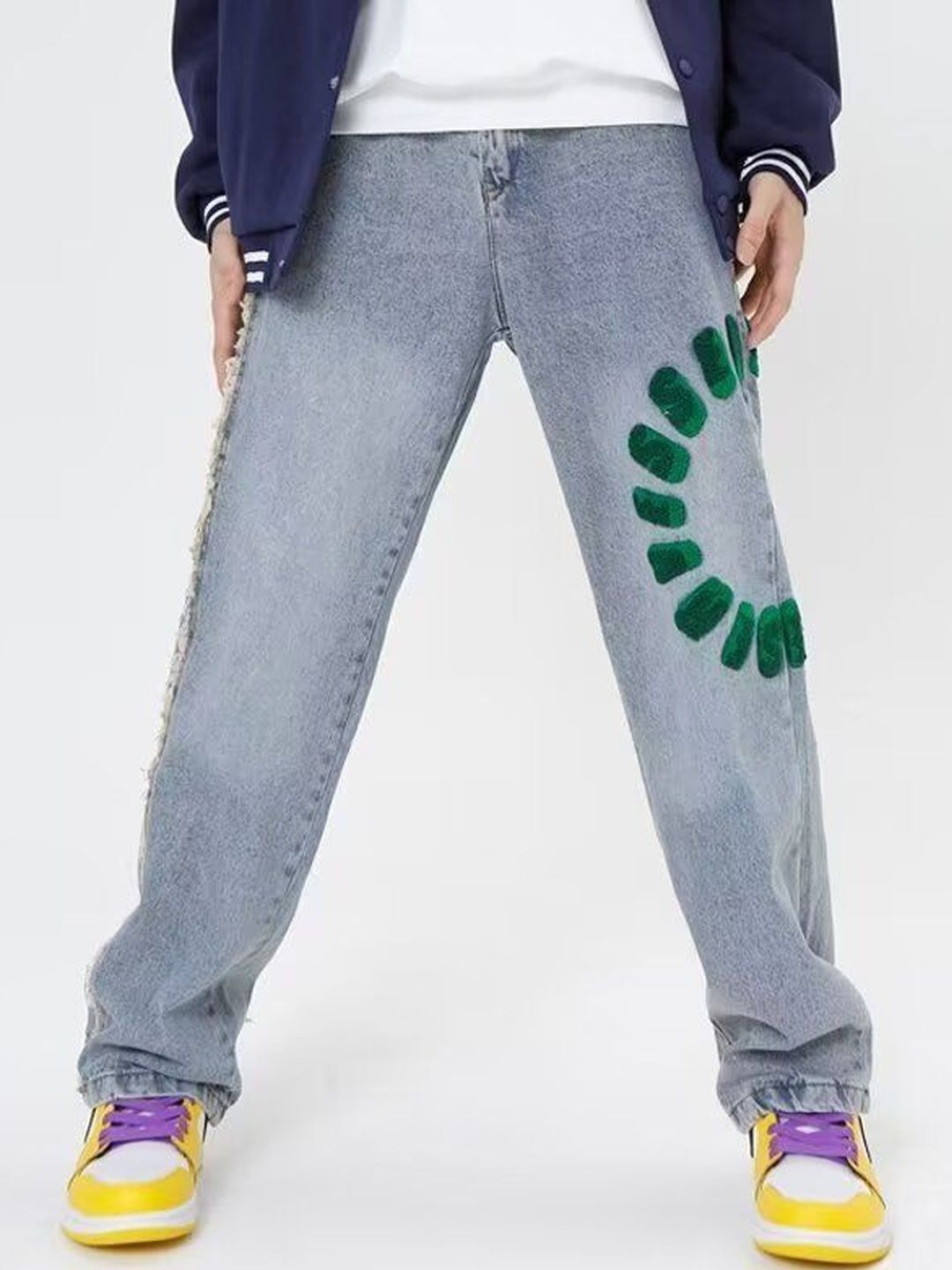 Men Baggy Fit Mid-Rise Medium Shade Jeans