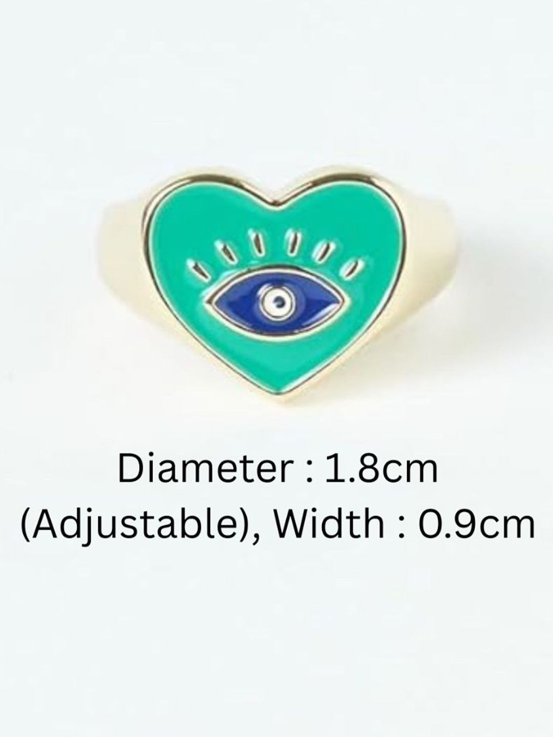 SALTY Evil Eye & Beaded Bracelet & Heart Ring Jewellery Set