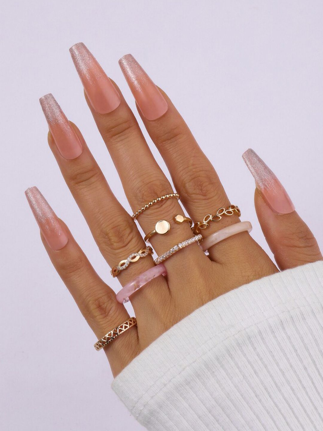 SALTY Set of 8 Urban Chic Rings