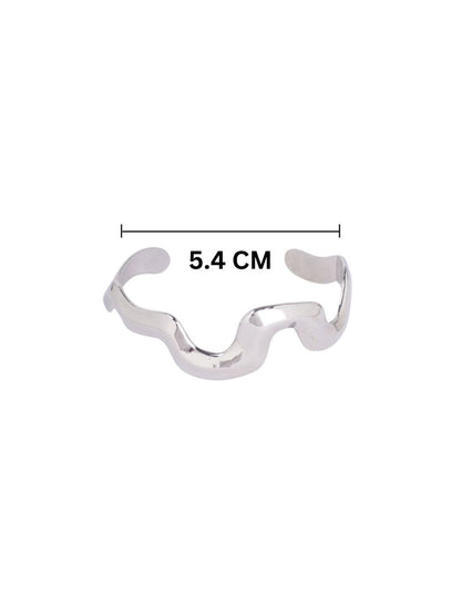 SALTY Women Stylish Silver Undulating Cuff Bracelet