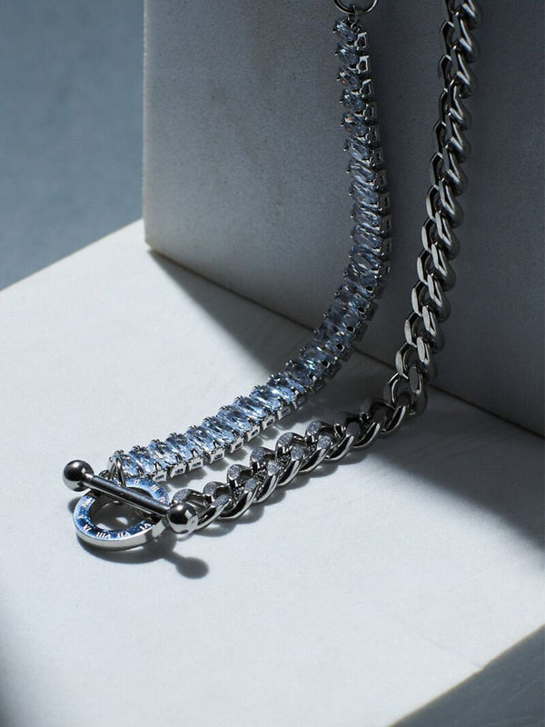 SALTY Women Artificial Stones-Studded Layered Chain
