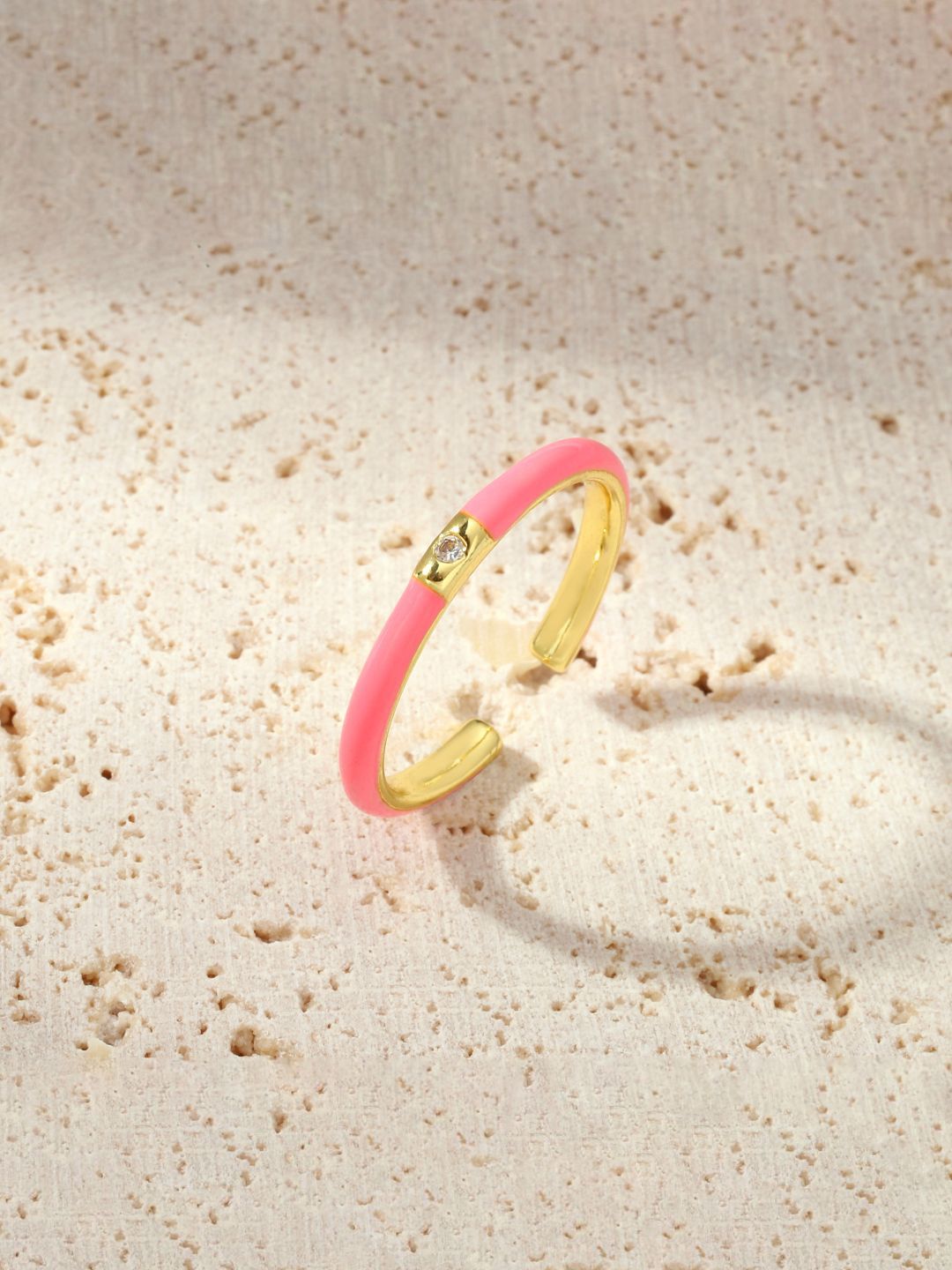 SALTY Amber You Stone-Studded Details Adjustable Finger Ring