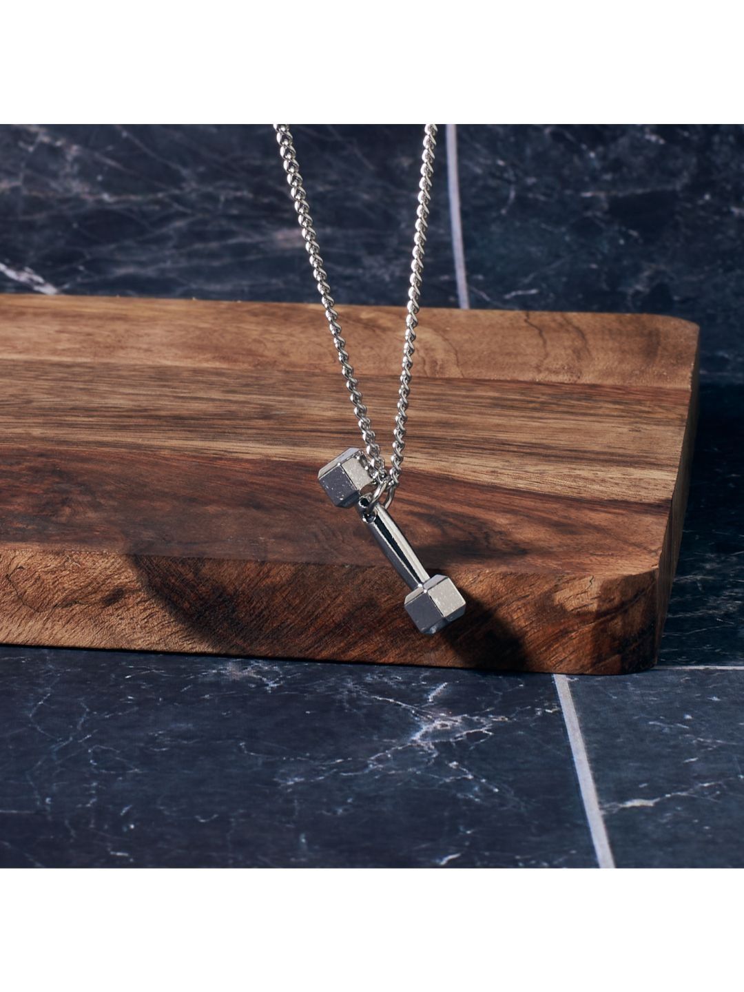 SALTY Dumbbell Chain & Strength Beaded Stone Band Jewellery Set