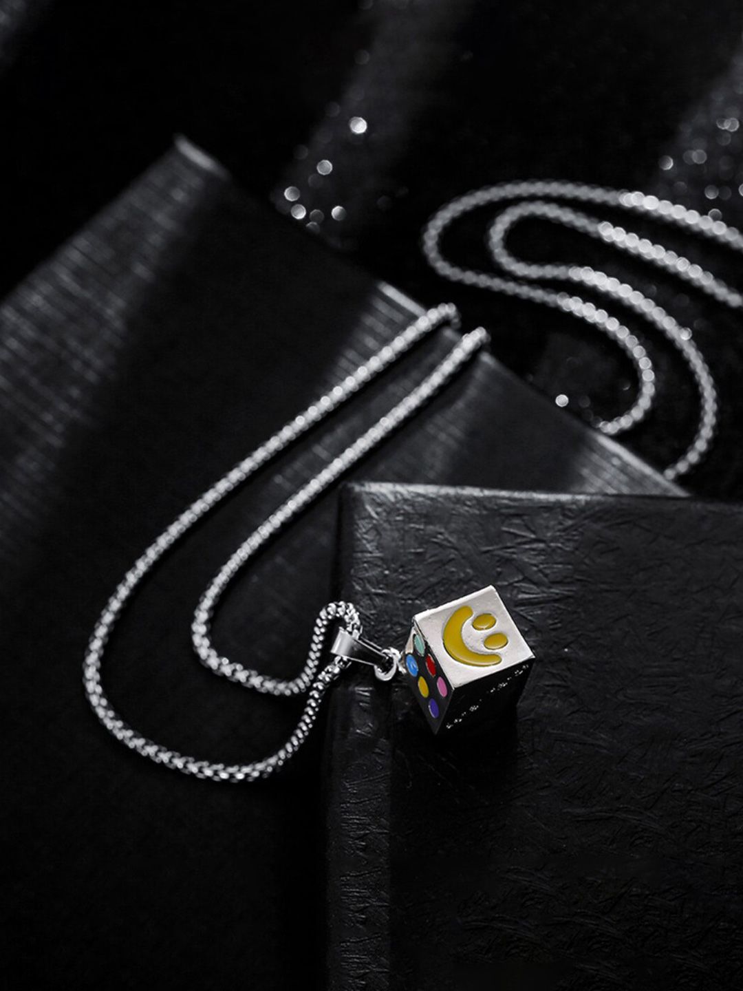 SALTY Stainless Steel Square Pendant with Chain