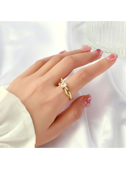 SALTY Forever Radiance Gold Ring For Women & Girls Finger Ring Jewellery Accessories