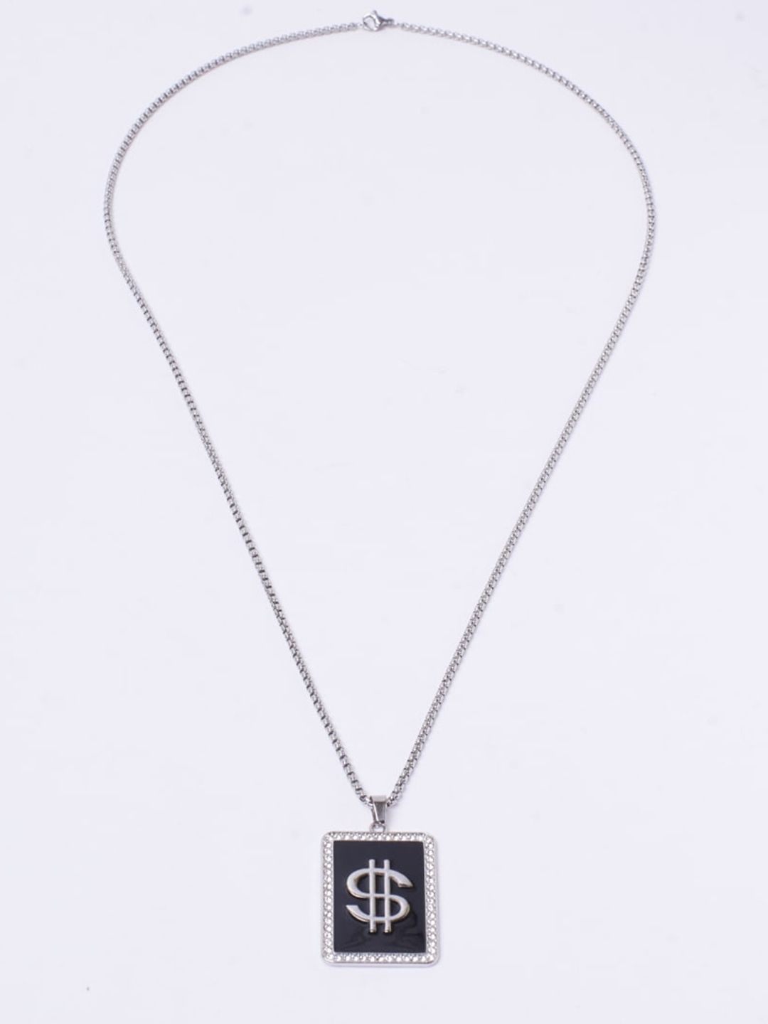 SALTY Stainless Steel Square Pendant With Chain