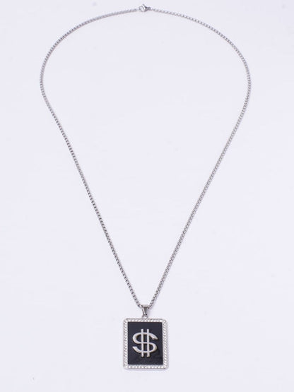 SALTY Stainless Steel Square Pendant With Chain