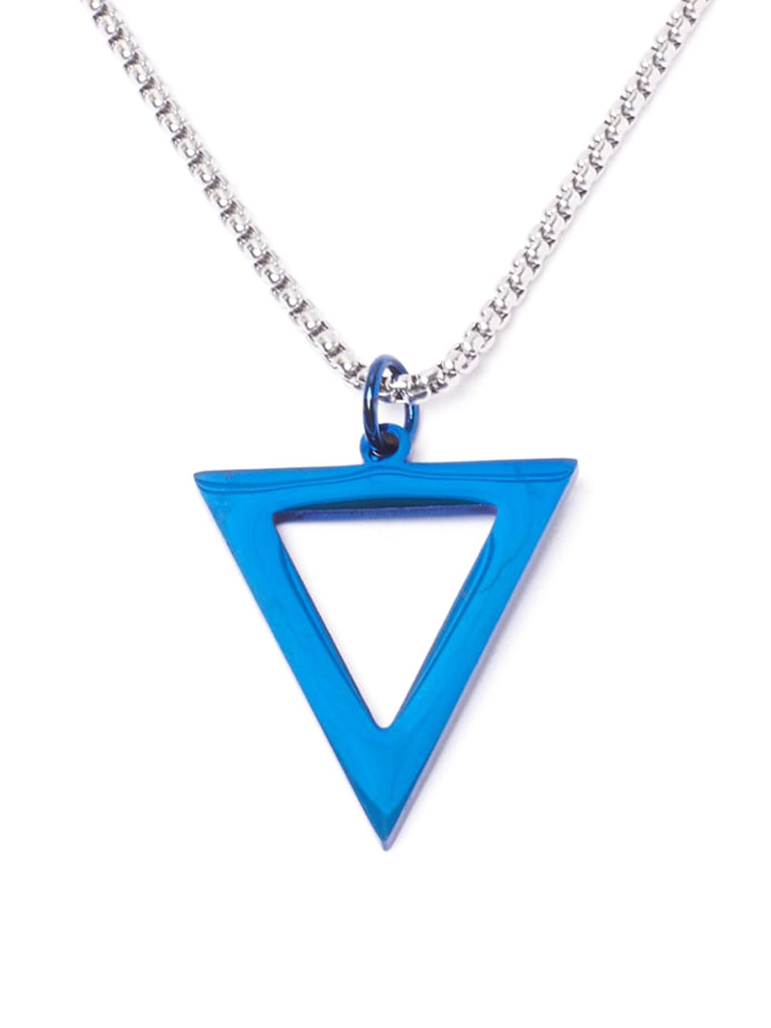 SALTY Blue Secret Men Silver-Plated Stainless Steel Contemporary Pendant with Chain