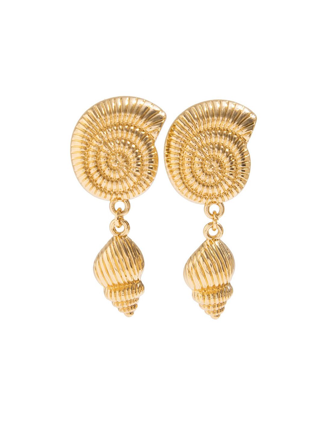 Gold-Plated Contemporary Drop Earrings