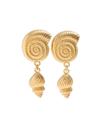 Gold-Plated Contemporary Drop Earrings