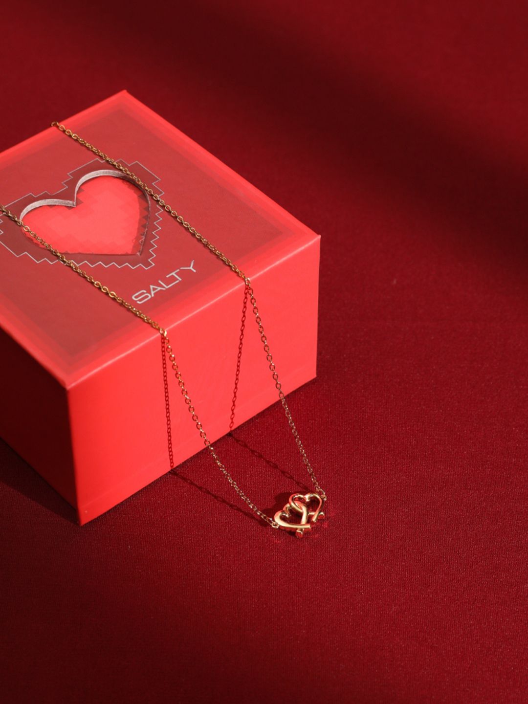 SALTY Stone-Studded Heart-Shaped Necklace